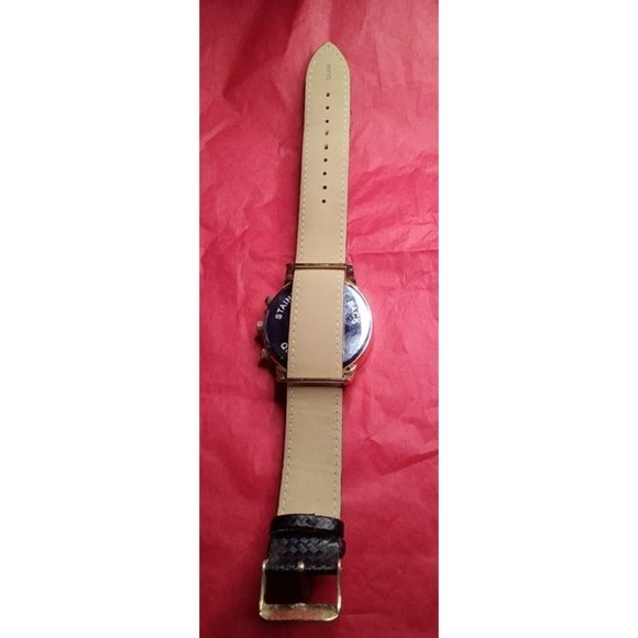 American Exchange‎ Black and Gold Big Watch w/Changeable Band WORKS, TICKS - Picture 2 of 3